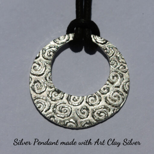 Silver Circle Pendant made in the microwave