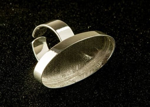 Silver Bezel Oval Ring
