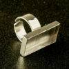Silver Bezel Small Rectangle Ring