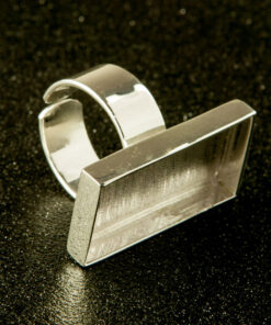 Silver Bezel Small Rectangle Ring